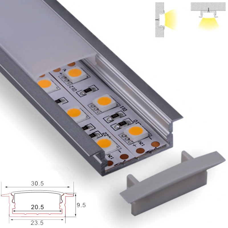 C005 Aluminum Channel - Surface - For Strips Up To 20mm - 1m / 2m