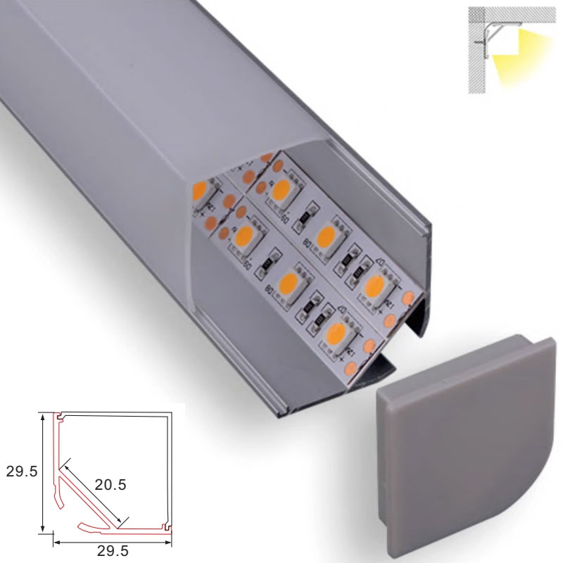 C006B Aluminum Channel - Corner - For Strips Up To 20mm - 1m / 2m