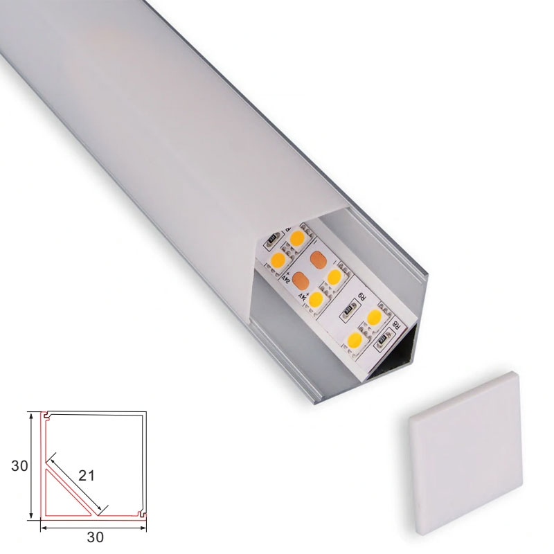 C006D Aluminum Channel - Corner - For Strips Up To 20mm - 1m / 2m