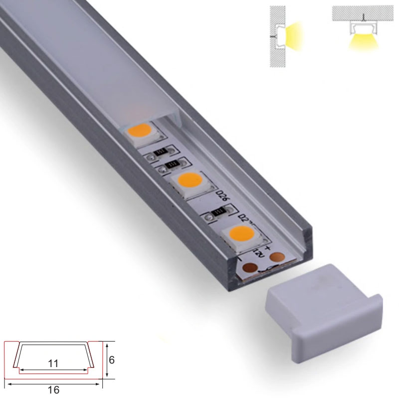 C007 Aluminum Channel - Surface - For Strips Up To 10mm - 1m / 2m