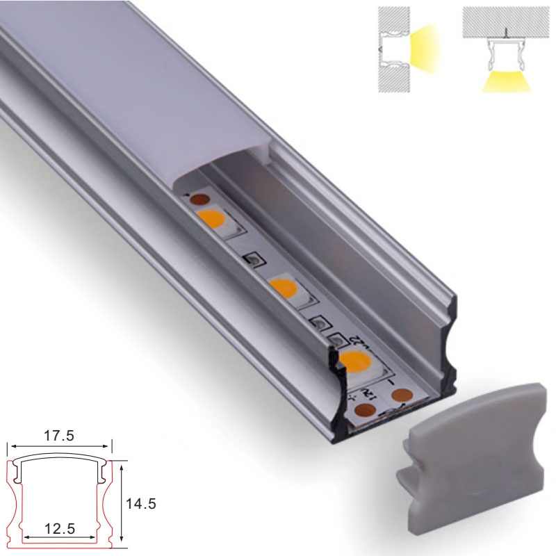 C009 Aluminum Channel - Surface - For Strips Up To 12mm - 1m / 2m