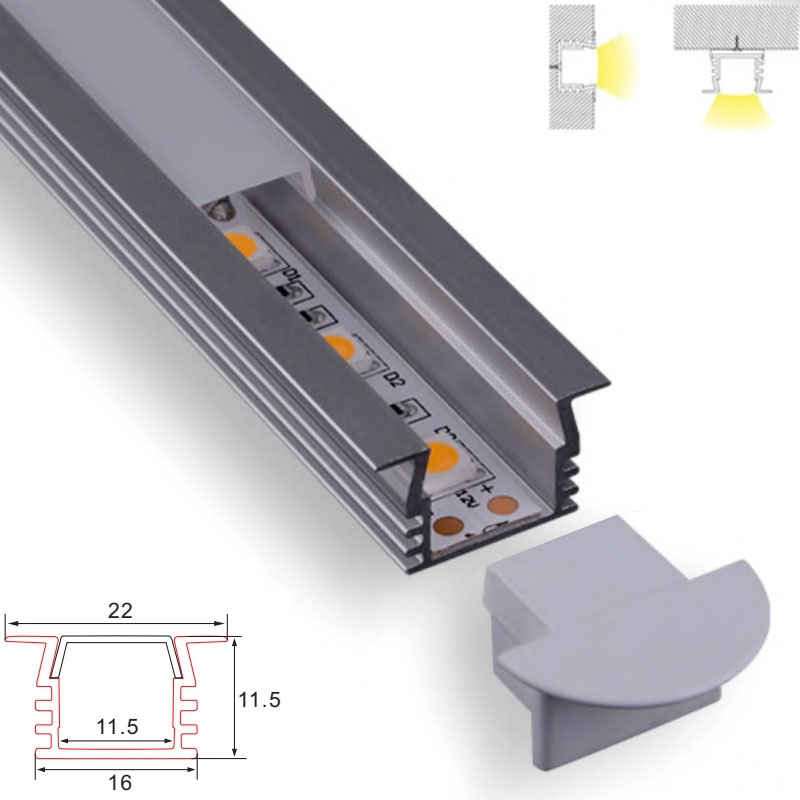 C011 Aluminum Channel - Surface - For Strips Up To 10mm - 1m / 2m