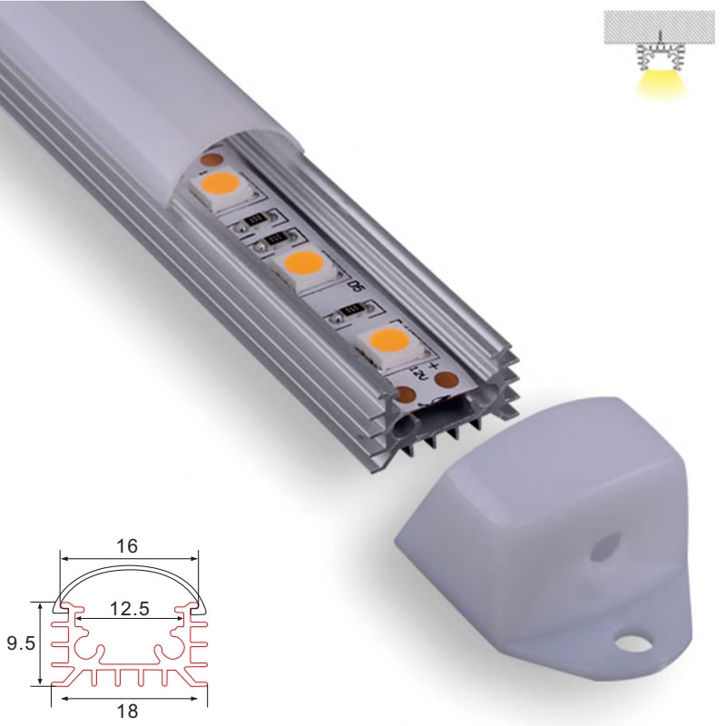 C013 Aluminum Channel - Surface - For Strips Up To 10mm - 1m / 2m