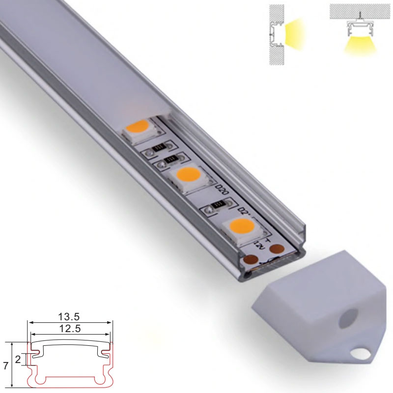 C015 Aluminum Channel - Surface - For Strips Up To 12mm - 1m / 2m