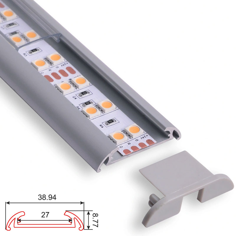 C029 LED Aluminum profile - Surface - For Strips Up To 27mm - 1m / 2m