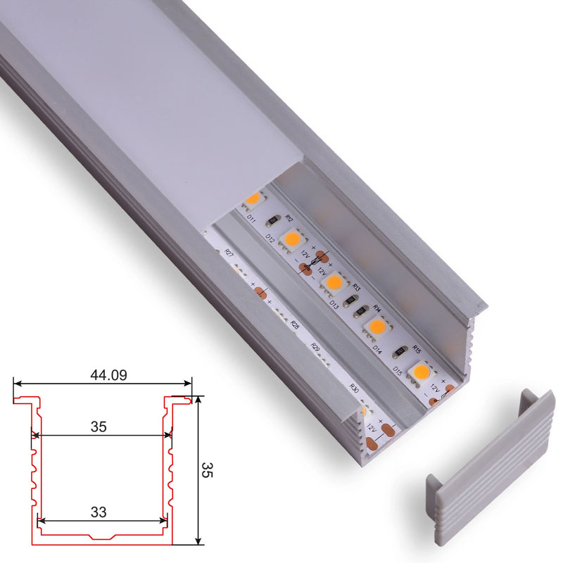 C030 LED Aluminum profile - Surface - For Strips Up To 30mm - 1m / 2m