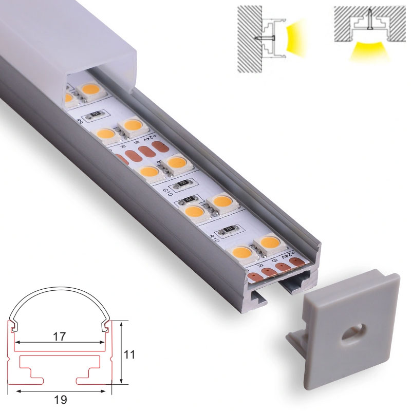 C032A Aluminum Channel - Surface - For Strips Up To 17mm - 1m / 2m