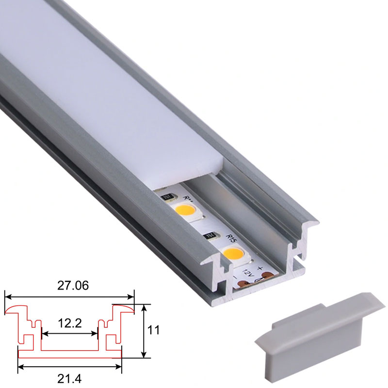 C033 Aluminum Channel - Surface - For Strips Up To 12mm - 1m / 2m