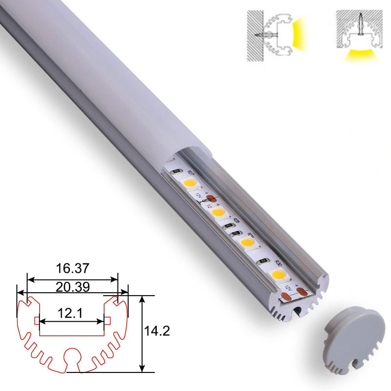 C039 LED Aluminum profile - Surface - For Strips Up To 12mm - 1m / 2m