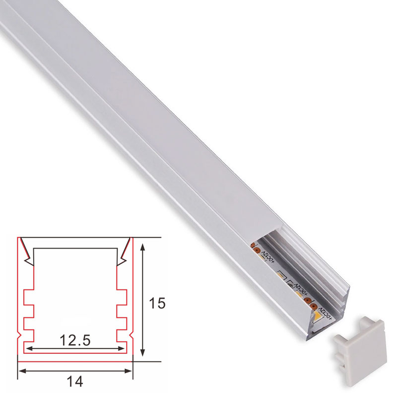 C045 LED Aluminum profile - Surface - For Strips Up To 12mm - 1m / 2m