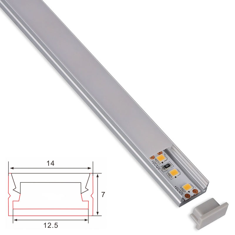 C046 LED Aluminum profile - Surface - For Strips Up To 12mm - 1m / 2m