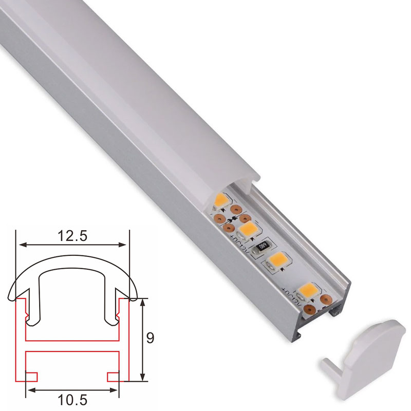 C051 LED Aluminum profile - Surface - For Strips Up To 10mm - 1m / 2m