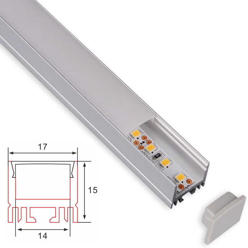 C052 LED Aluminum profile - Surface - For Strips Up To 14mm - 1m / 2m