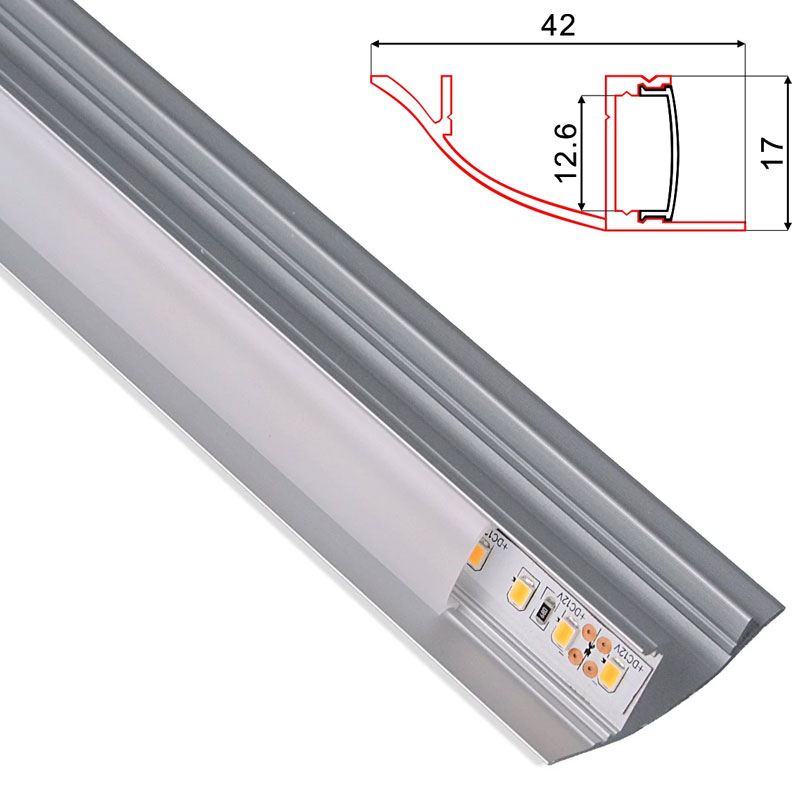 C054 LED Aluminum profile - Surface - For Strips Up To 12mm - 1m / 2m