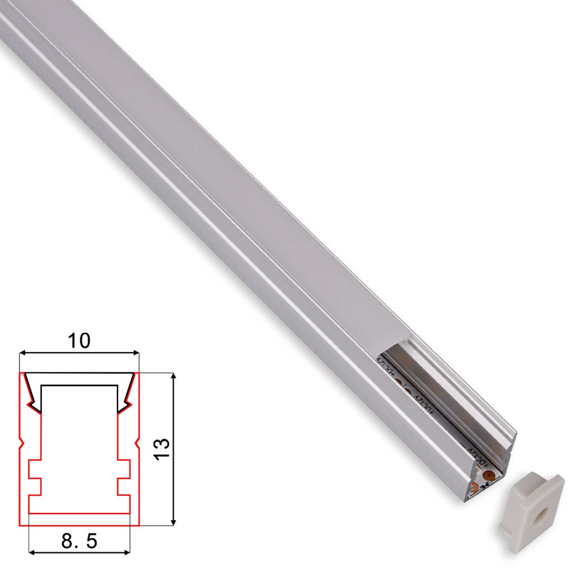 C058 LED Aluminum profile - Surface - For Strips Up To 8mm - 1m / 2m