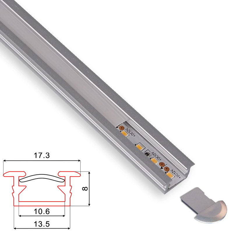 C067 Aluminum Channel - Surface - For Strips Up To 10mm - 1m / 2m