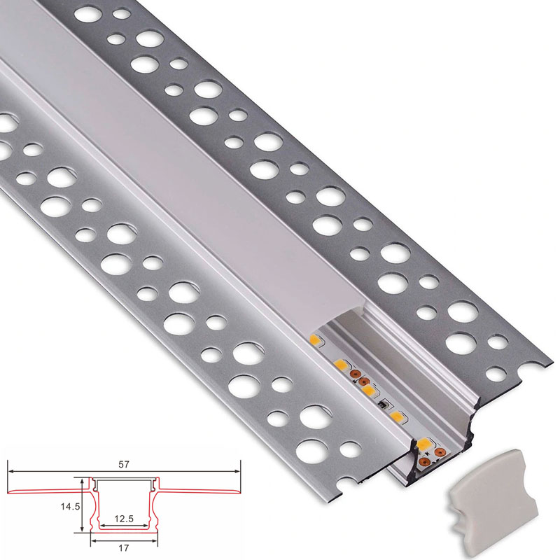 C097 LED Aluminum profile - Surface - For Strips Up To 12mm - 1m / 2m