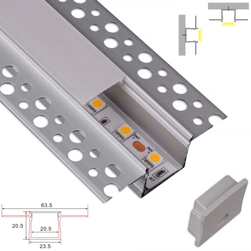 C099 LED Aluminum profile - Surface - For Strips Up To 20mm - 1m / 2m