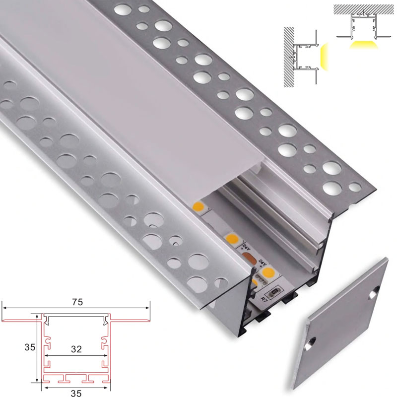 C099 LED Aluminum profile - Surface - For Strips Up To 30mm - 1m / 2m