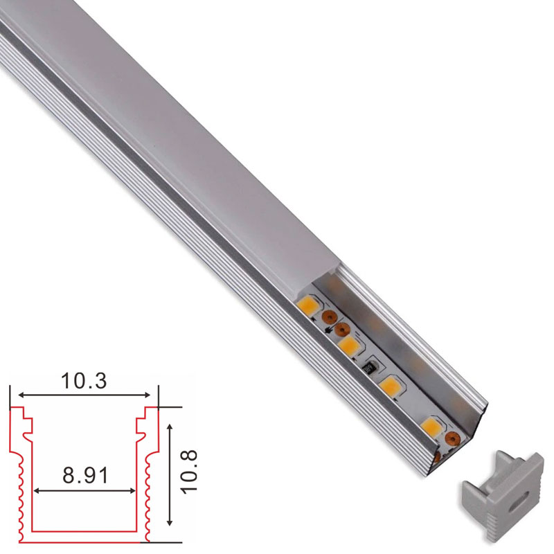 C103 LED Aluminum profile - Surface - For Strips Up To 50mm - 1m / 2m