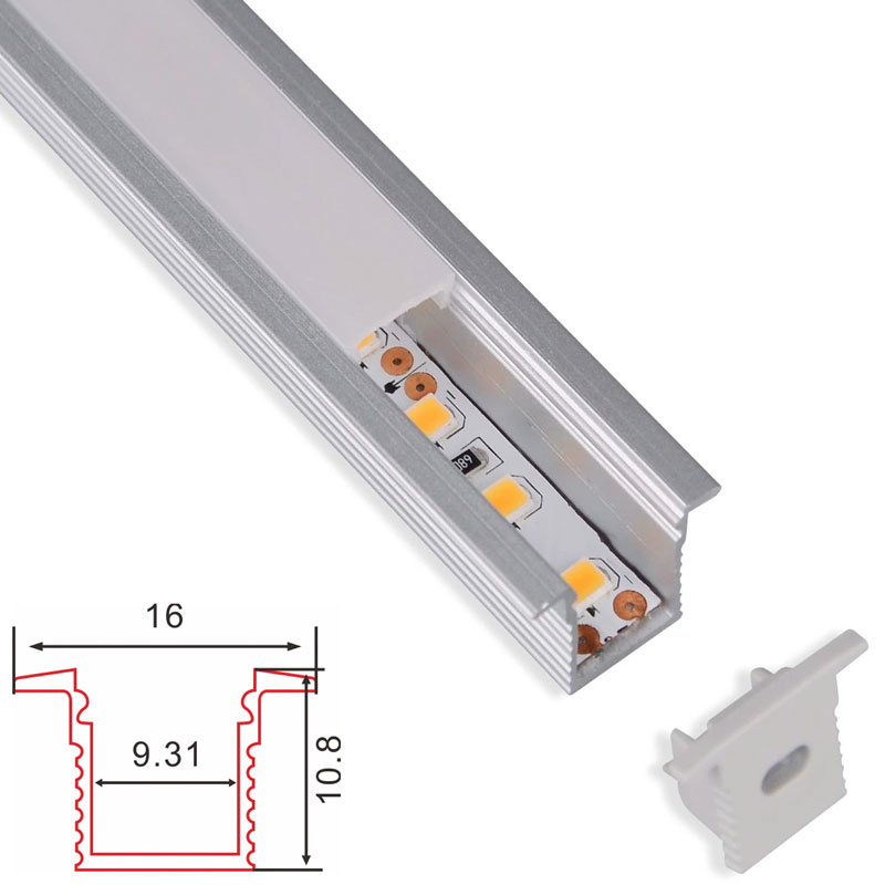 C104 LED Aluminum profile - Surface - For Strips Up To 8mm - 1m / 2m