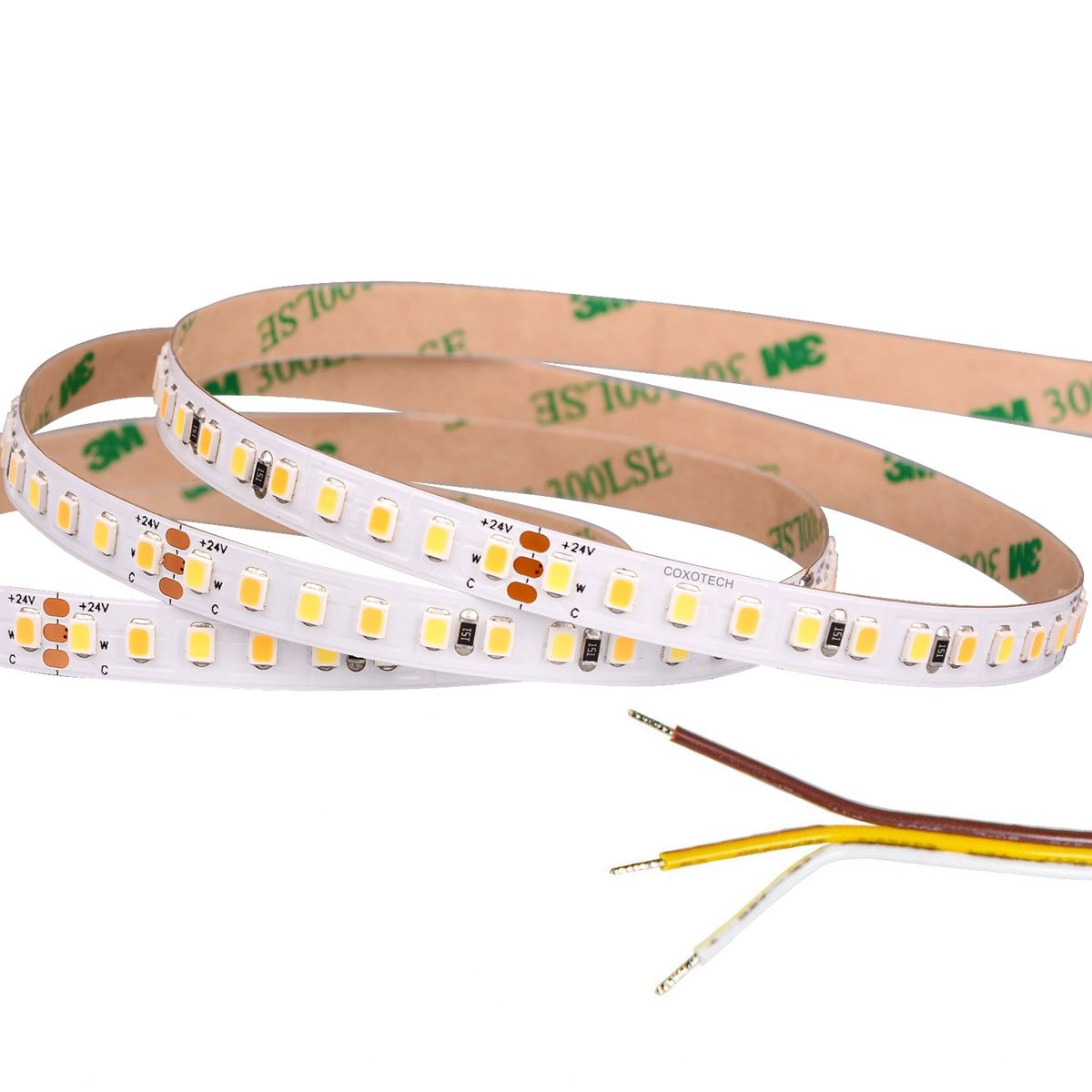 5m Tunable White LED Strip Light - LED Tape Light - 12V / 24V - IP20