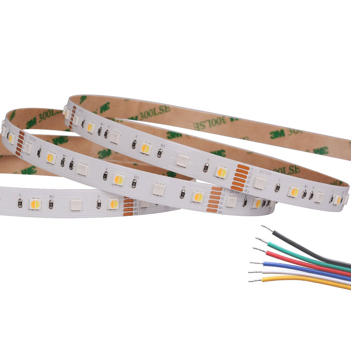 5m RGB+CCT LED Strip Light - Color-Changing LED Tape Light - 12V / 24V - IP20 - RGB+CCT - 196.9in (16.40ft)