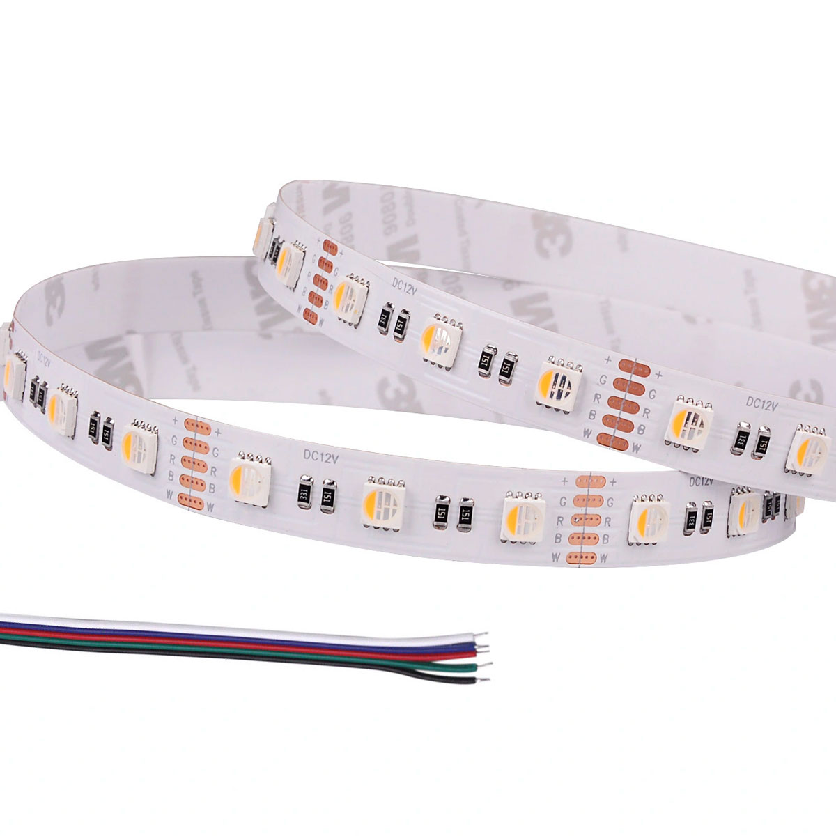 5m RGBW LED Strip Light - 4-in-1 Chip 5050 Color-Changing LED Tape Light - 12V / 24V - IP20