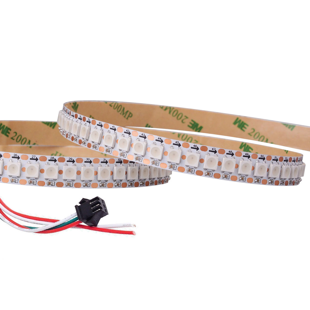 WS2812B 144 LEDs/m RGB Addressable LED Pixel Strip Light 5V DC Programmable