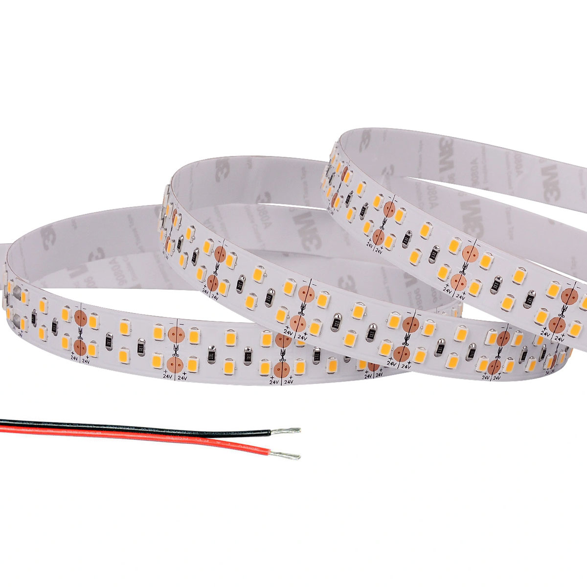 5m White LED Strip Light - Eco Series Tape Light - Dual Row - 24V - IP20