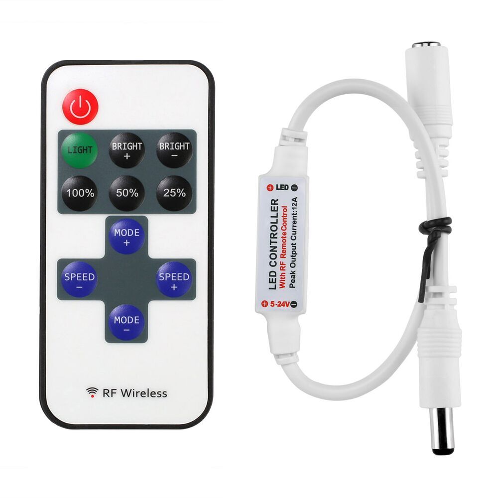 Single Color LED Controller with Dynamic Modes 6A - RF Remote - Mini Single Color LED Controller