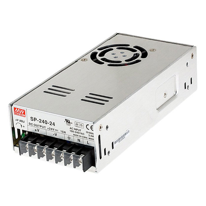 Mean Well LED Switching Power Supply - SP Series 100-320W Enclosed LED Power Supply with Built-in PFC - 24V DC