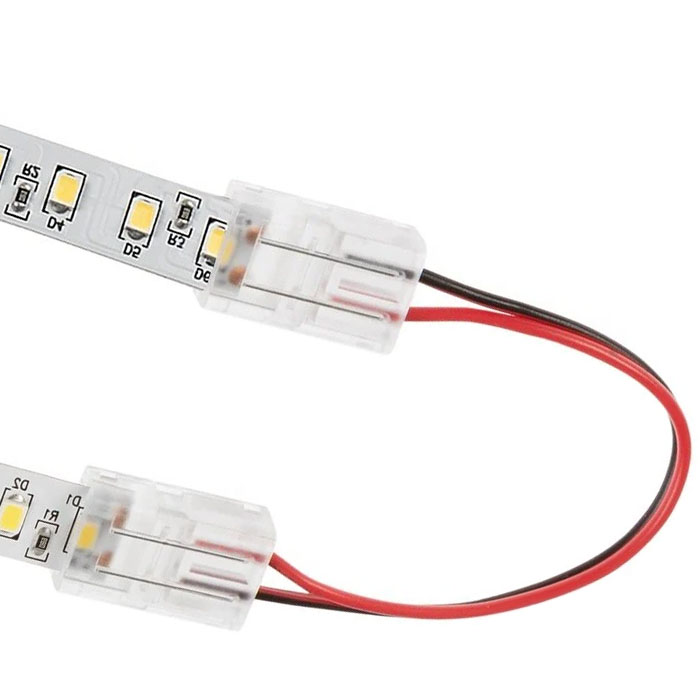 4" Solderless Clamp-On Jumper Connector - 10mm Single Color LED Strip Lights