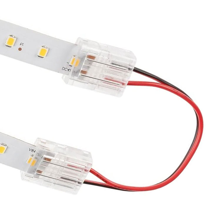 Solderless Clamp-On Jumper Connector - 12mm Single Color LED Strip Lights - 4"