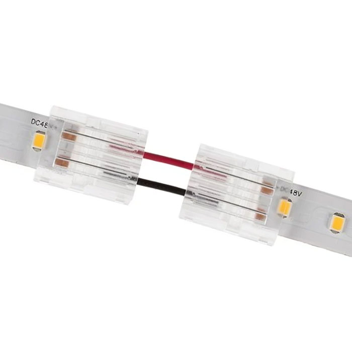 Solderless Clamp-On Up / Down 'L' Wire Connector - 12mm Single Color LED Strip Lights - 22 AWG