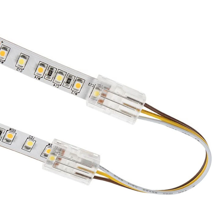 4" Solderless Clamp-On Jumper Connector - 10mm Tunable White LED Strip Lights