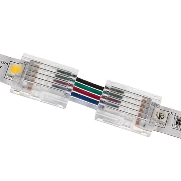 Solderless Clamp-On Up / Down L Wire Connector - 12mm RGBW LED Strip Lights