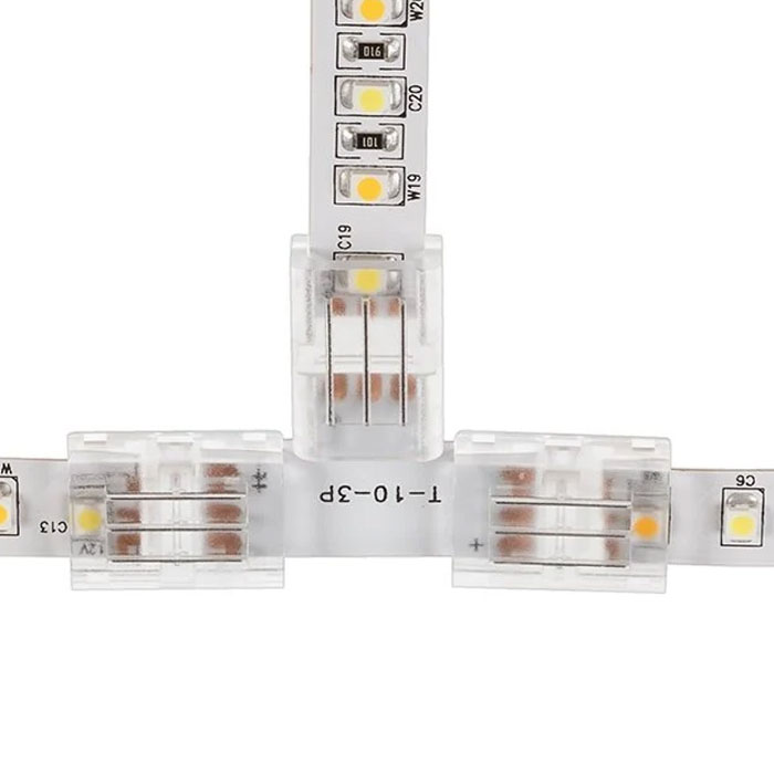 Solderless Clamp-On T Connector for 10mm Tunable White LED Strip Lights