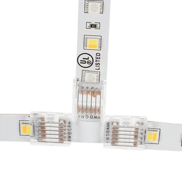 Solderless Clamp-On T Connector for 12mm RGB + CCT LED Strip Lights