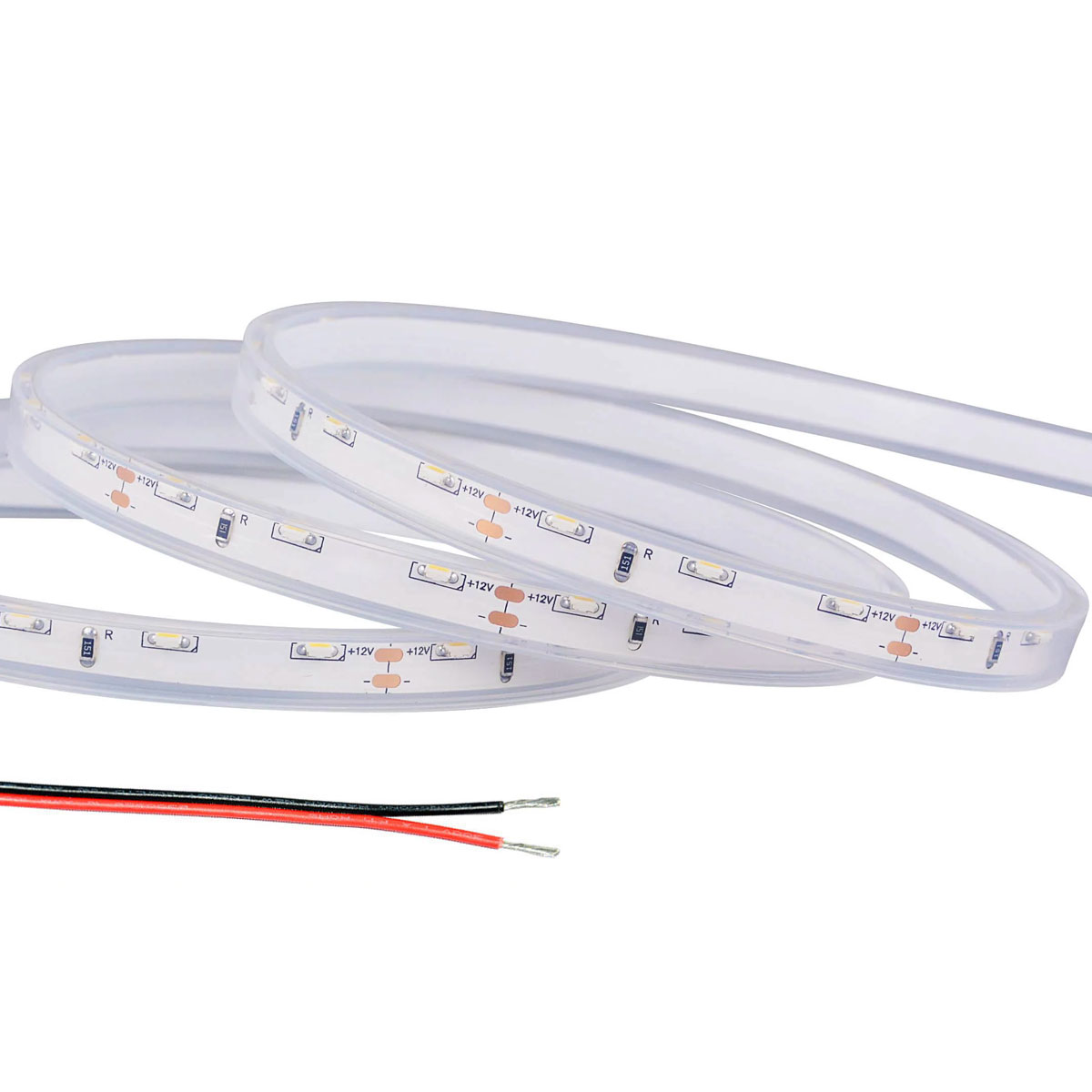 5m White LED Side Emitting Strip Light - 12V - IP65