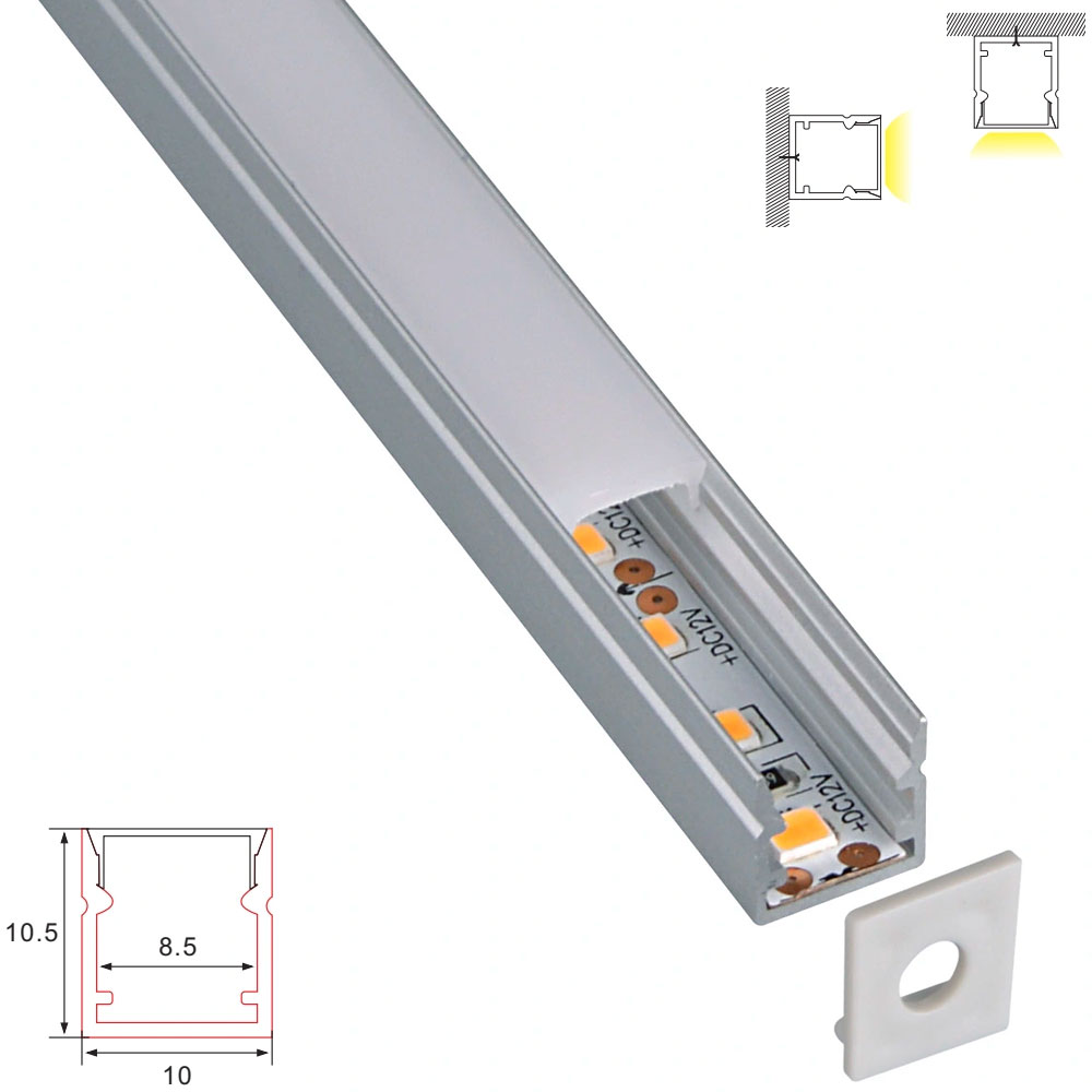 C078 Aluminum Channel - Surface - For Strips Up To 8mm - 1m / 2m