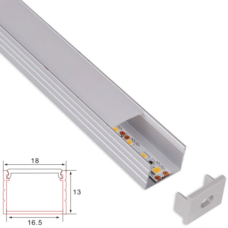 C069 Aluminum Channel - Surface - For Strips Up To 15mm - 1m / 2m