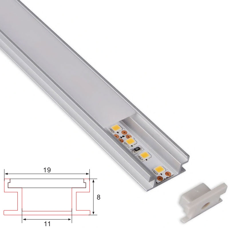 C069 Aluminum Channel - Surface - For Strips Up To 10mm - 1m / 2m